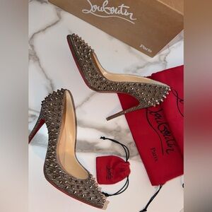 Christian Louboutin Metallic Spiked Heels 36.5